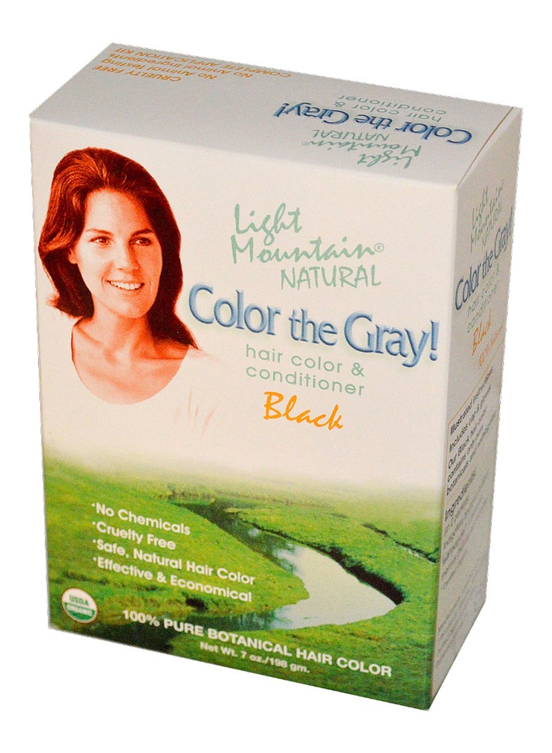 Light Mountain Natural Hair Color And Conditioner Black 198grams 