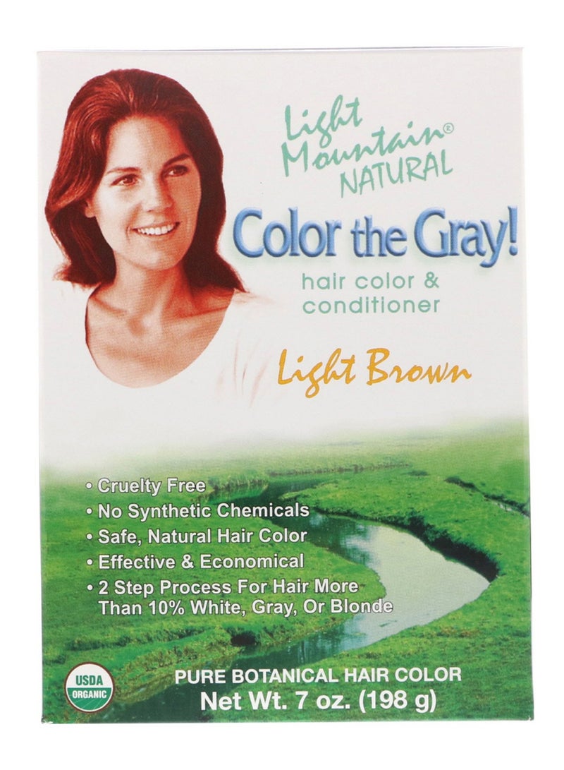 Light Mountain - Natural Hair Color And Conditioner Medium Brown 198grams - Image 1