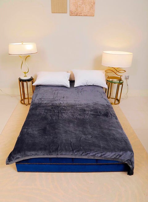 Soft Flannel Fleece Blanket polyester Grey 160X220cm