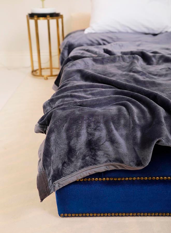 Soft Flannel Fleece Blanket polyester Grey 160X220cm