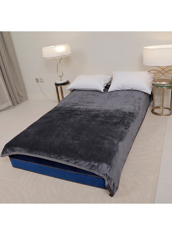 Soft Flannel Fleece Blanket polyester Grey 160X220cm