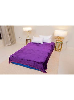 PARAJOHN Soft Flannel Fleece Blanket Polyester Purple 200x240cm  - Image 2