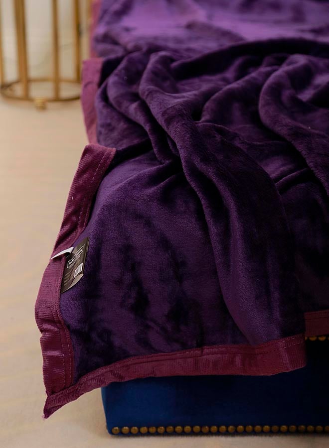 PARAJOHN Soft Flannel Fleece Blanket Polyester Purple 200x240cm - Image 3