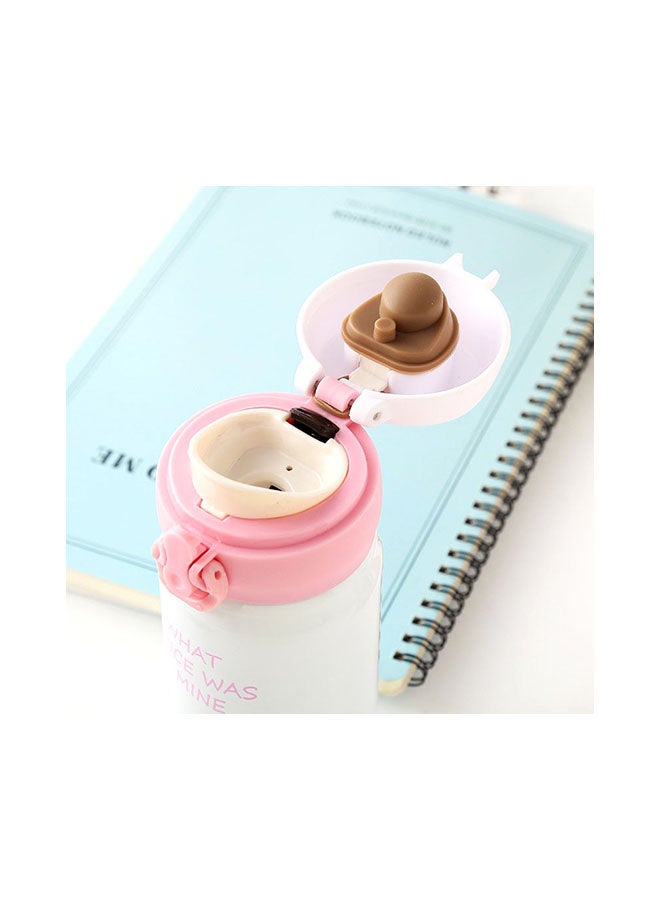 Beauenty Flamingo Pattern Thermocup Bouncing Cover Water Bottle Pink/White - Image 3