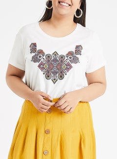 Vero Moda Curve Futu Short Sleeve T-Shirt White  - Image 1