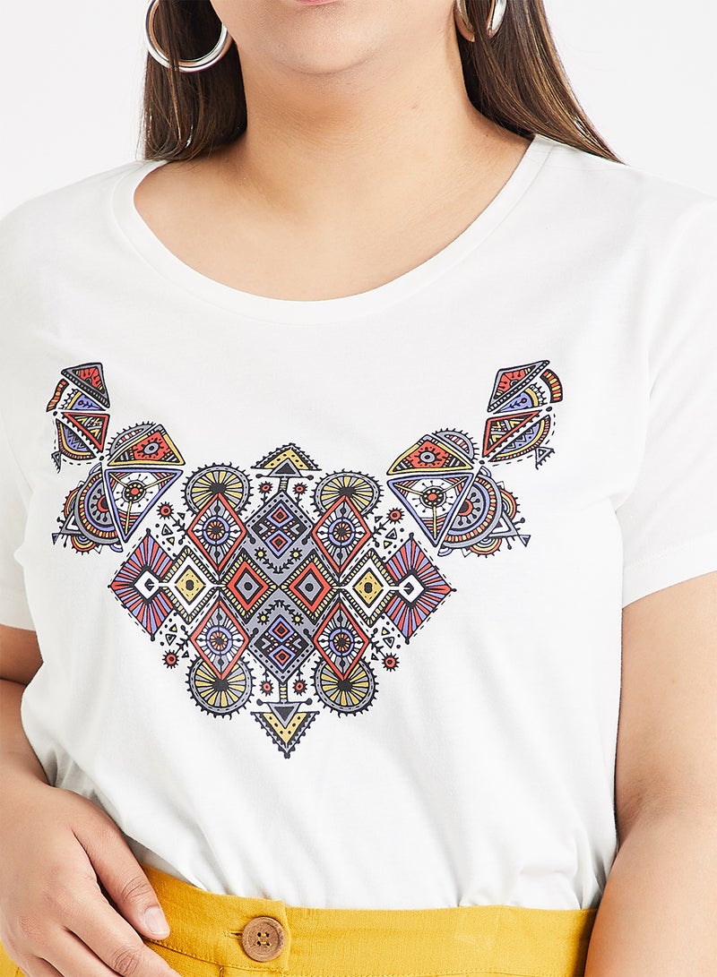 Vero Moda Curve - Futu Short Sleeve T-Shirt White - Image 1