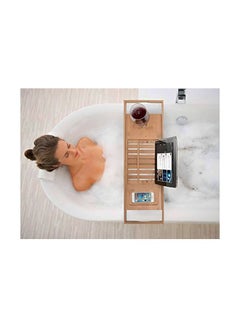 Bambusi Bamboo Bathtub Caddy Tray Brown 27.5x8.8x1.5inch  - Image 2