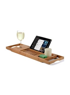 Bambusi Bamboo Bathtub Caddy Tray Brown 27.5x8.8x1.5inch  - Image 3