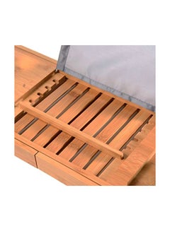 Bambusi Bamboo Bathtub Caddy Tray Brown 27.5x8.8x1.5inch  - Image 4