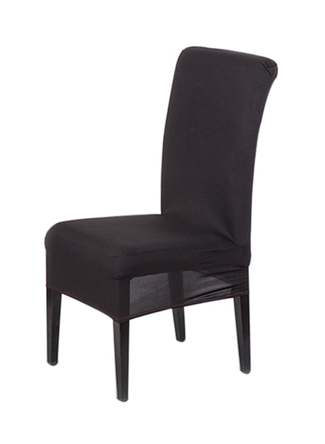 Elastic Cloth Stretchable Chair Cover Black 25x1centimeter