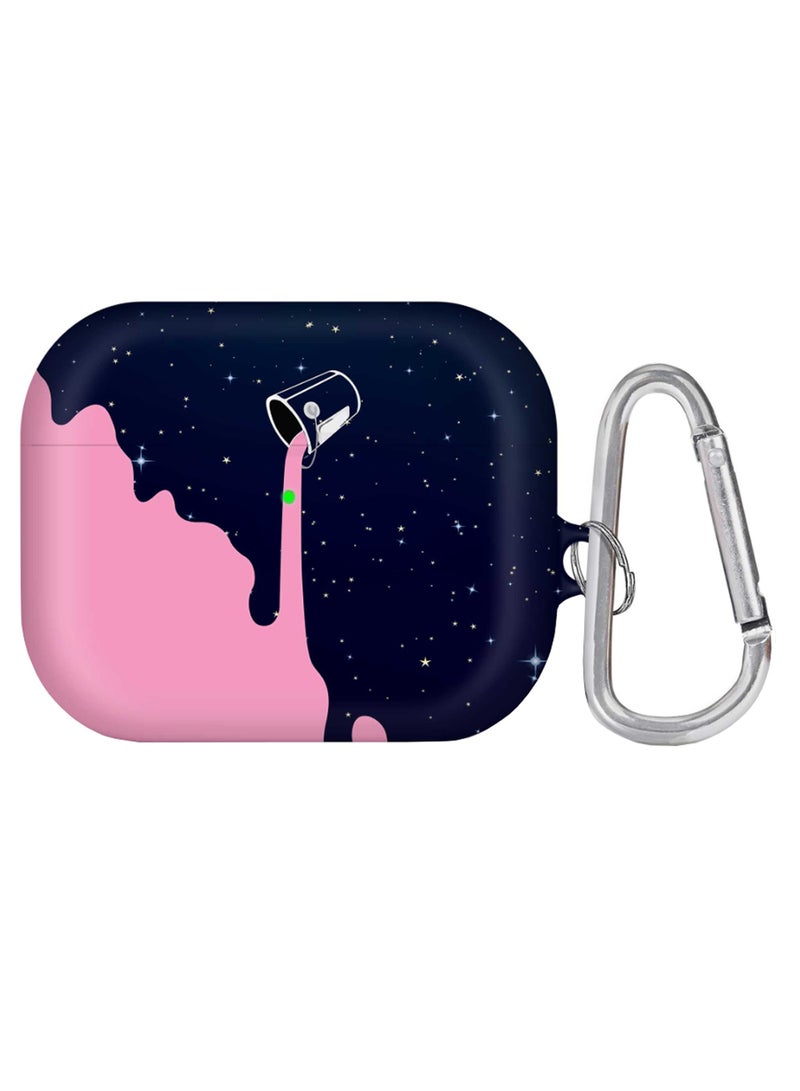 ستايلايزد حافظة برو لآيربودز مطبوع عليها صورة توت بالحليب مسكوب ومزودة بحلقة بقفل زنبركي متعدد الألوان