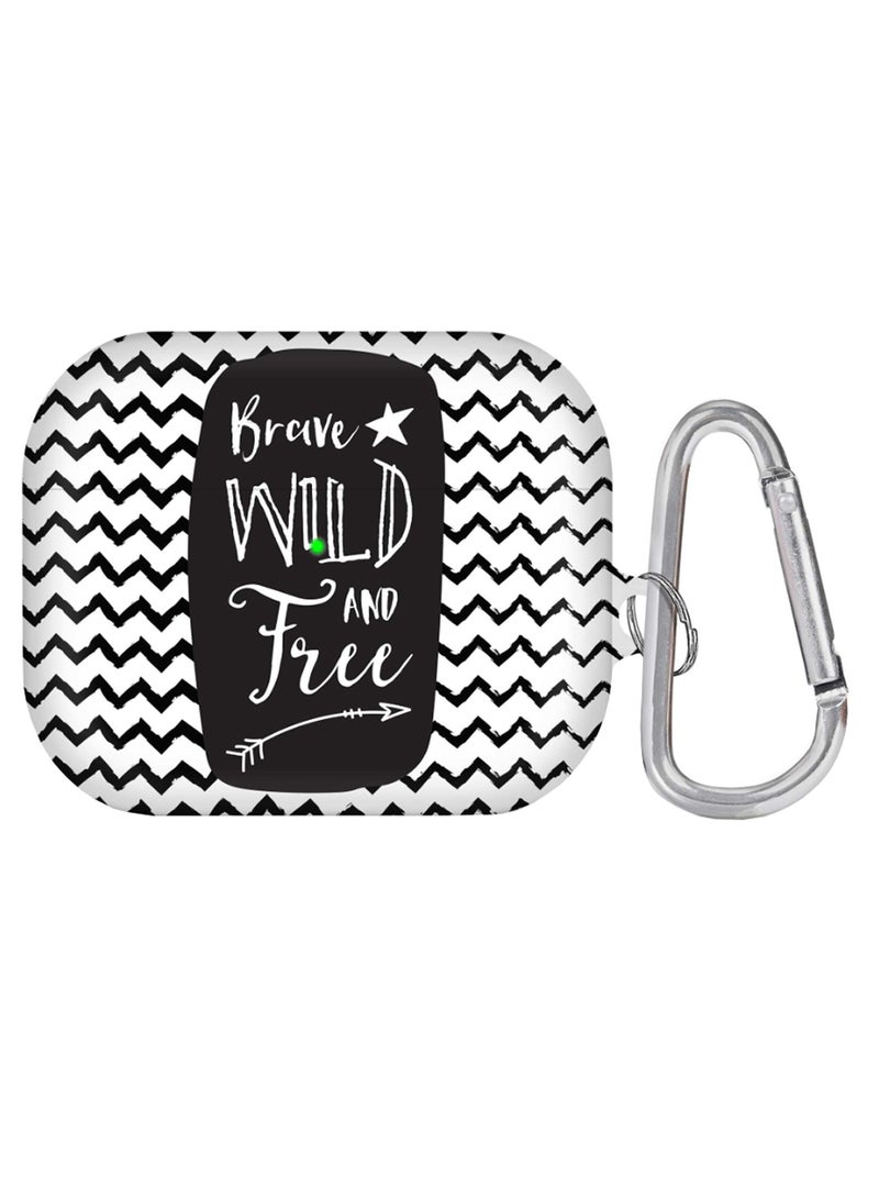 Stylizedd Protective Case Cover With Carabiner For Apple AirPods Pro Black/White 