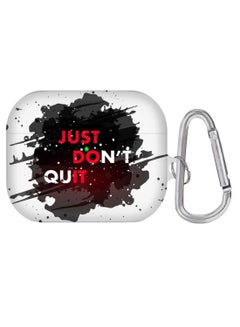 Just Don't Quit Printed AirPods Pro Case With Carabiner Multicolour