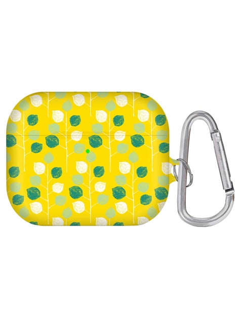 Summer Leaves Printed Case With Carabiner For Apple AirPods Pro Multicolour