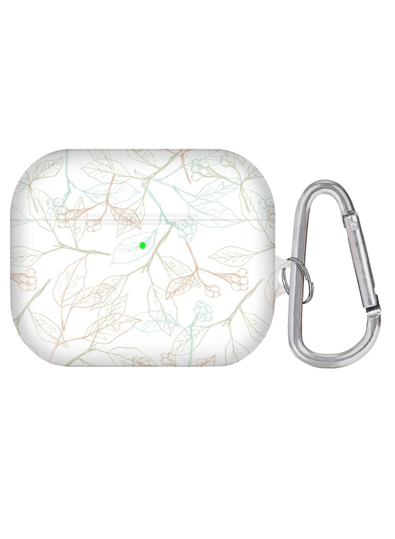 Stylizedd - Delicate Sprigs Printed AirPods Pro Case With Carabiner Multicolour - Image 1