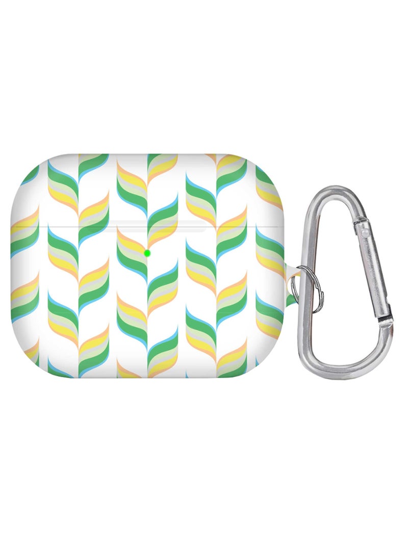 ستايلايزد حافظة برو لآيربودز مطبوع عليها أوراق شجر مزودة بحلقة بقفل زنبركي متعدد الألوان