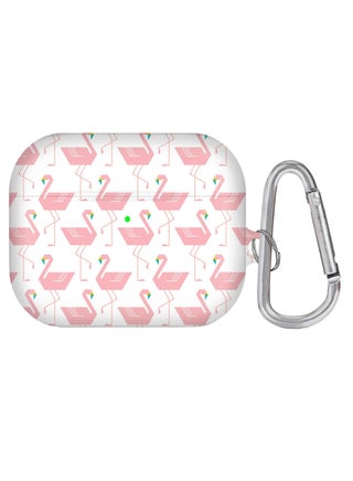 Flamingo Printed AirPods Pro Case With Carabiner Multicolour - v1582645669/N35032985A_1