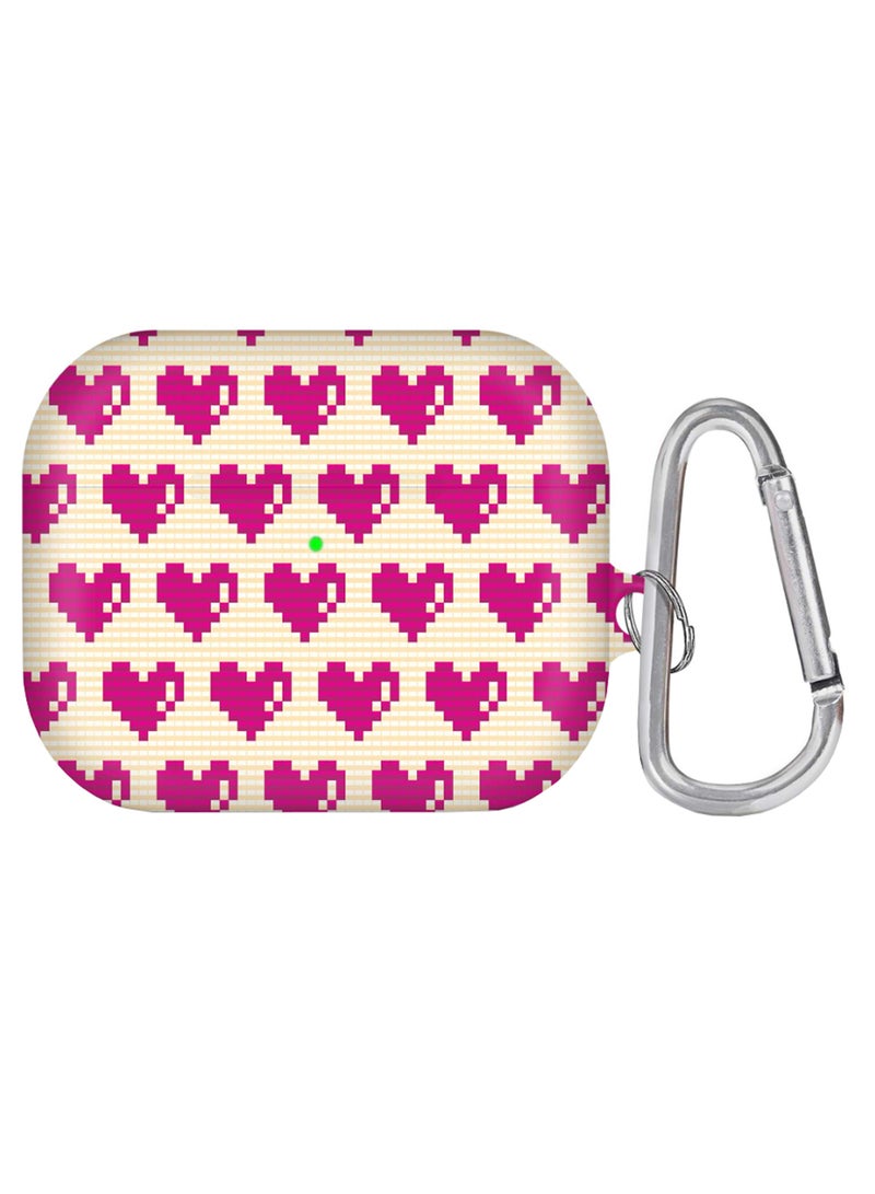 Stylizedd Pixel Hearts Printed AirPods Pro Case With Carabiner Multicolour 
