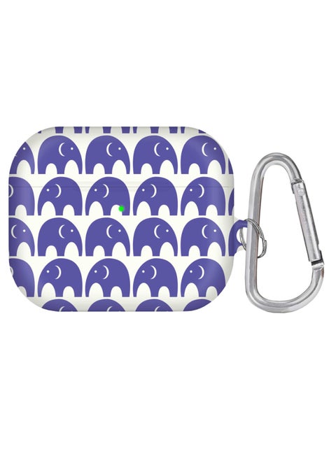 Baby Elephants Printed Case With Carabiner For Apple AirPods Pro Multicolour
