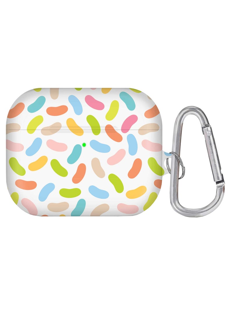 ستايلايزد حافظة حماية بطبعة حلوى الجيلي بين ومزودة بحلقة ذات قفل زنبركي، لسماعة آيربودز برو متعدد الألوان