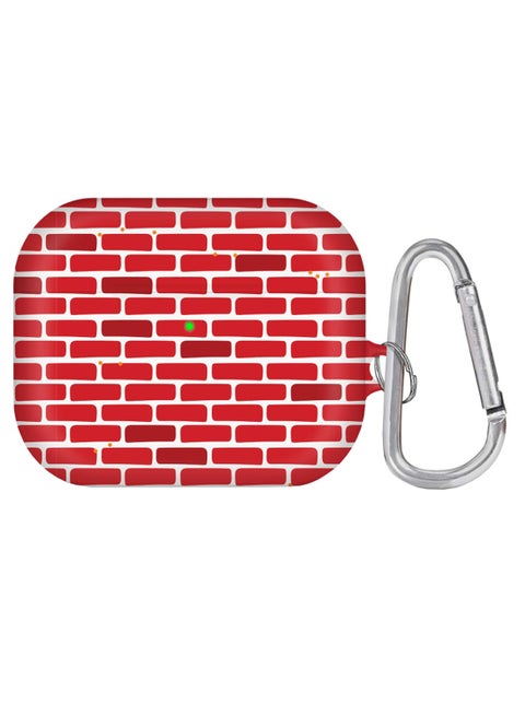 Protective Case Cover With Carabiner For Apple AirPods Pro Red/White/Silver