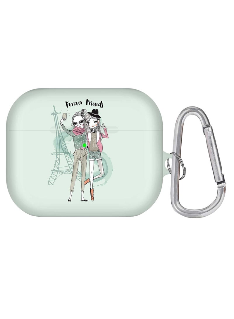 Protective Case Cover With Carabiner For Apple AirPods Pro Multicolour