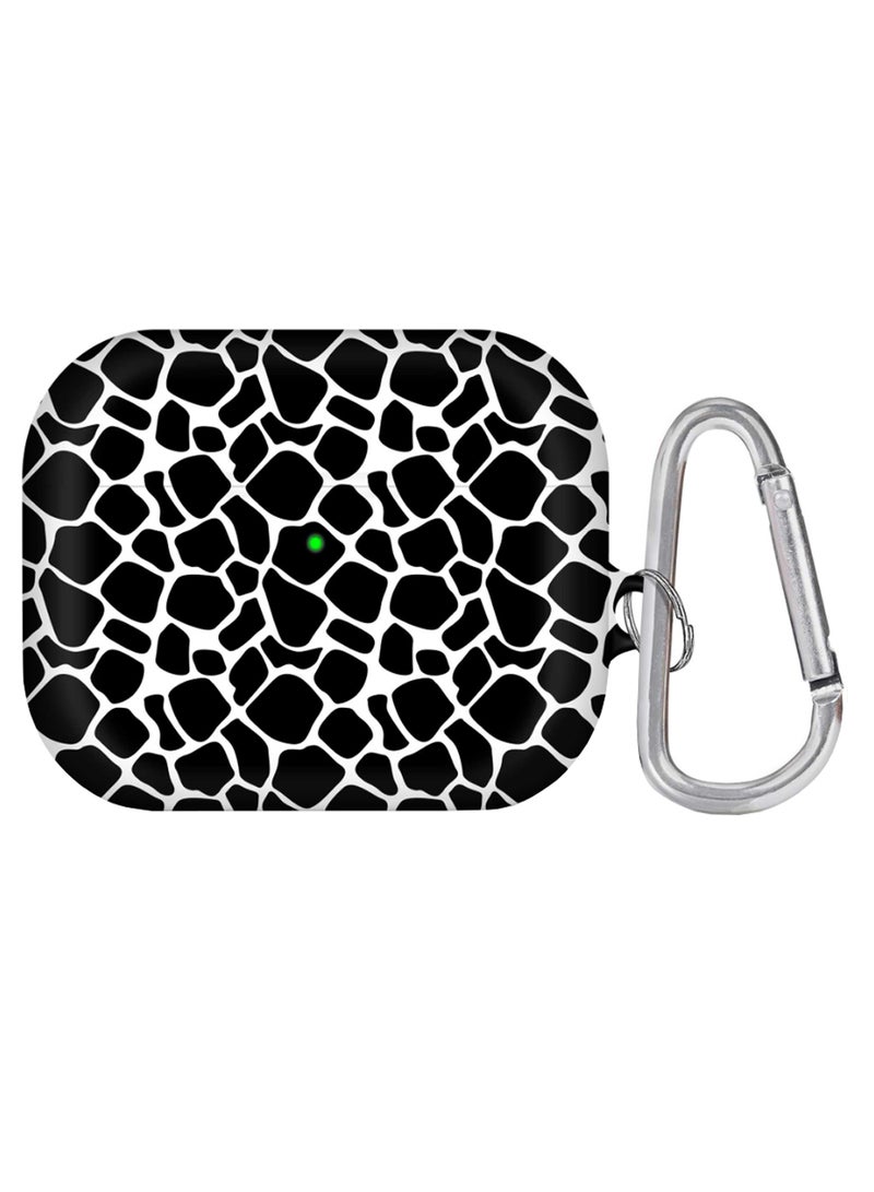 Protective Case Cover With Carabiner For Apple AirPods Pro Black/White