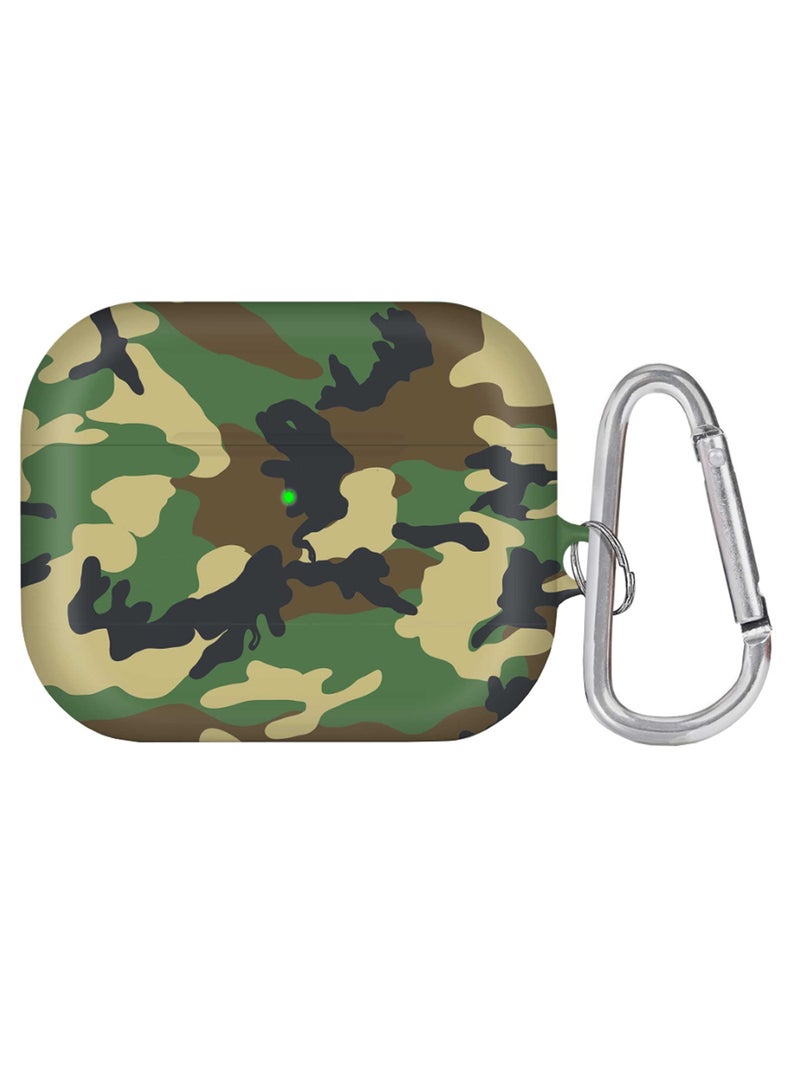 Jungle Camo Printed AirPods Pro Case With Carabiner Multicolour