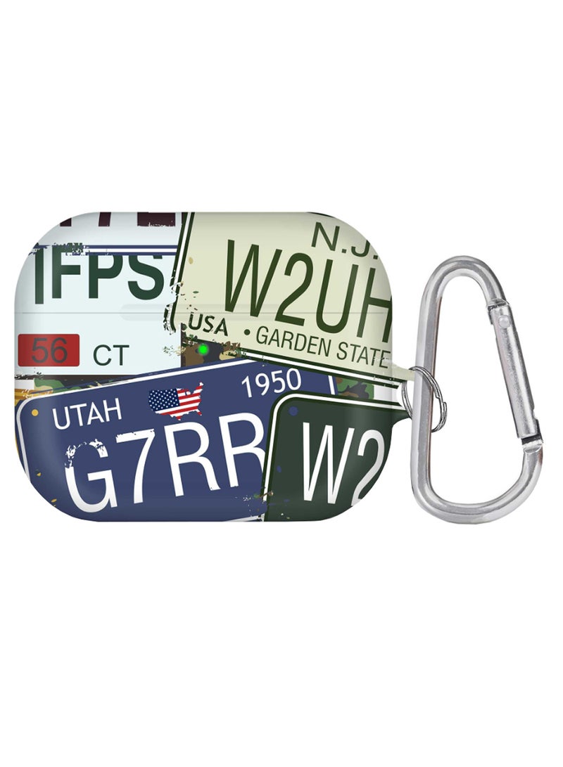 Stylizedd Number Plates Printed AirPods Pro Case With Carabiner Multicolour 