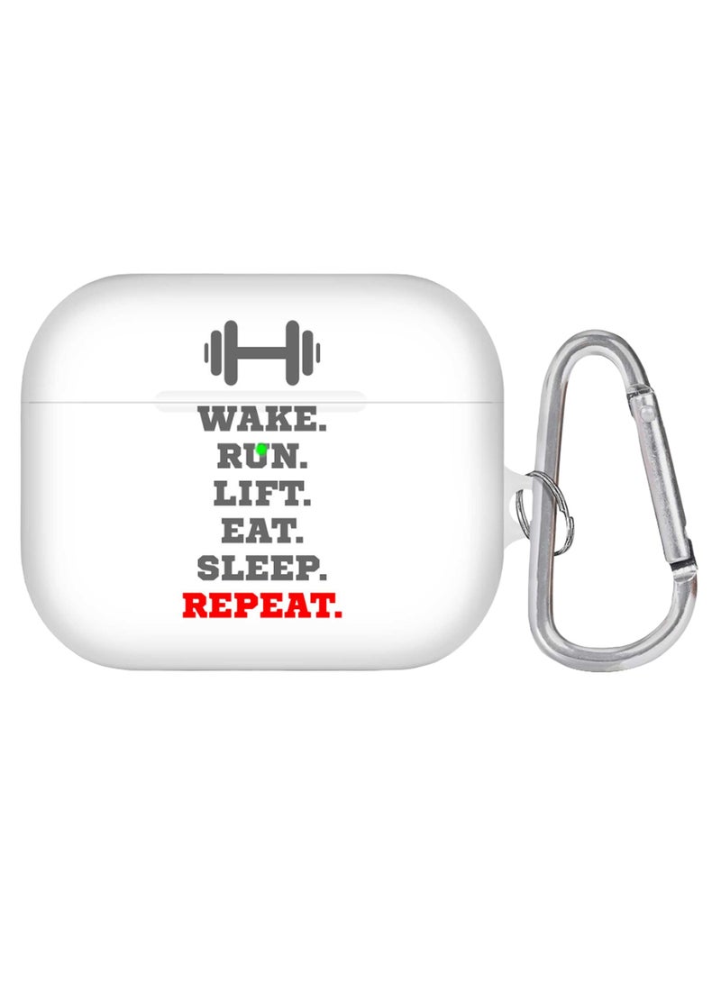 Stylizedd - Routine Printed AirPods Pro Case With Carabiner White/Silver - Image 1
