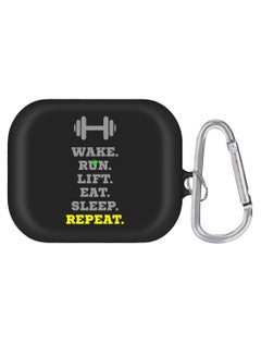 Stylizedd Protective Case Cover With Carabiner For Apple AirPods Pro Black/Grey/Silver 