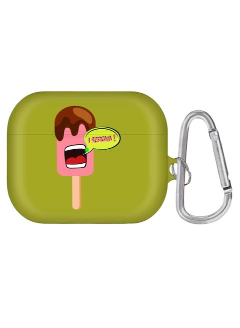 I Scream Printed Case For AirPods Pro With Carabiner Multicolour