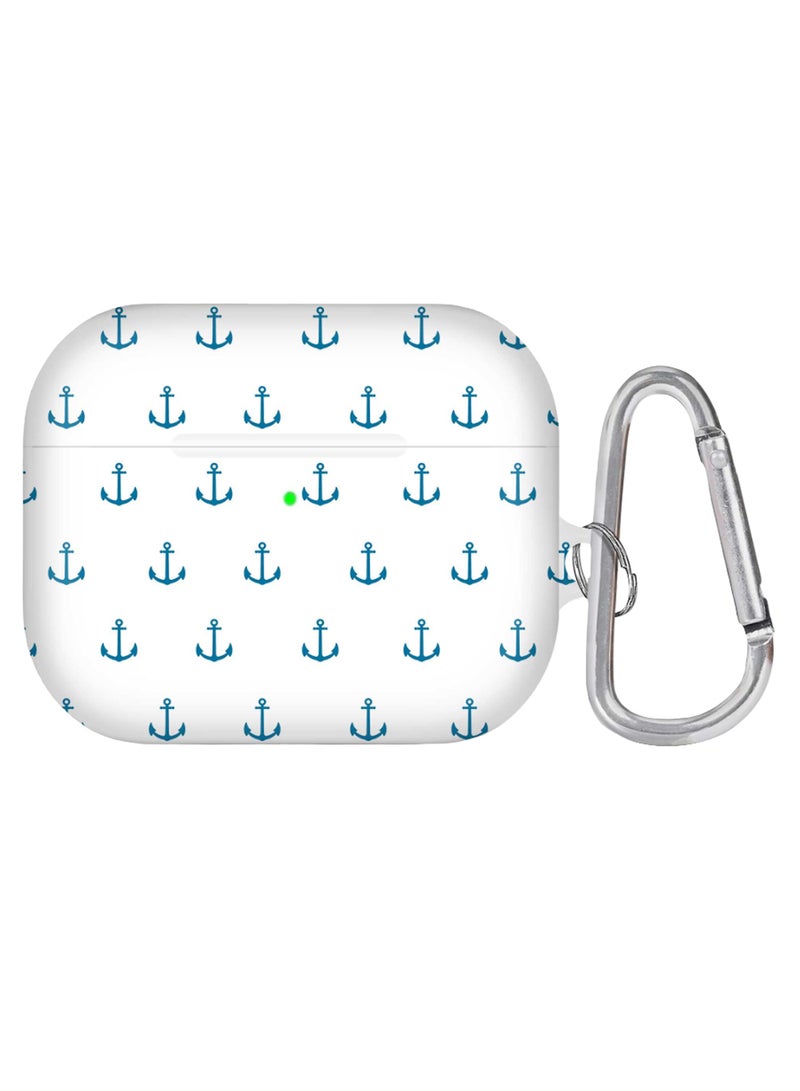 Stylizedd - Protective Case Cover With Carabiner For Apple AirPods Pro White/Blue/Silver - Image 1