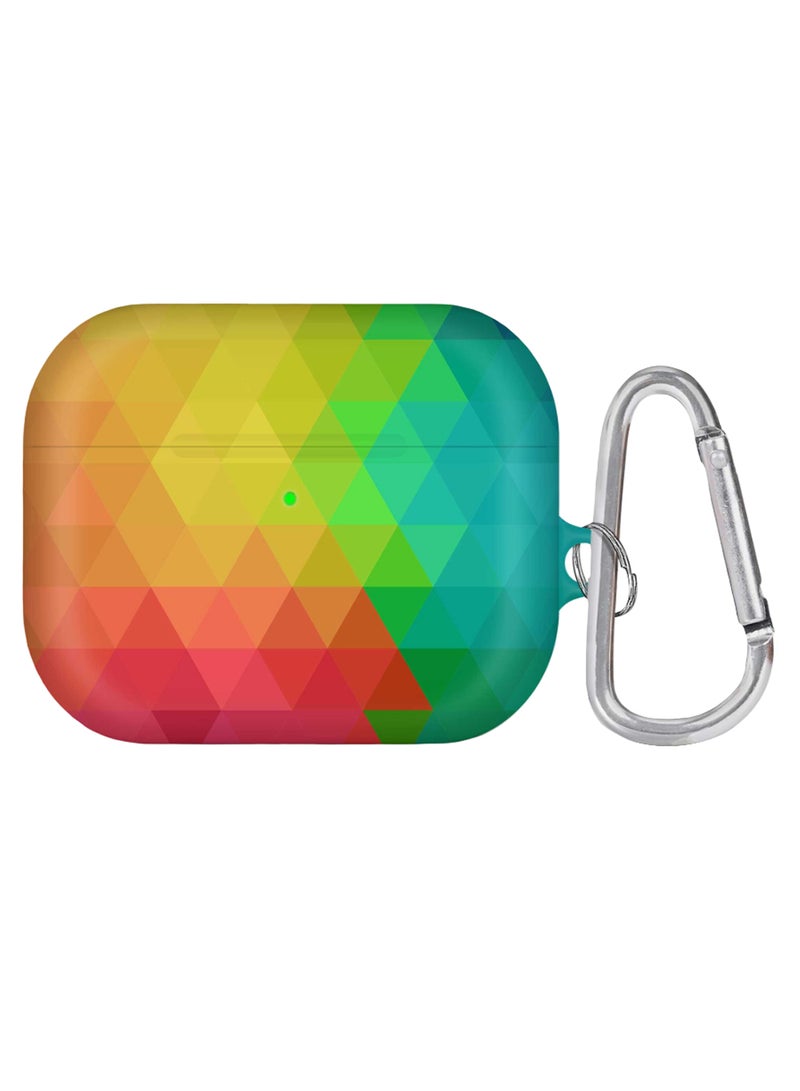 ستايلايزد حافظة لسماعات آيربودز برو مزودة بحلقة بقفل زنبركي بطبعة منشور بألوان زاهية متعدد الألوان