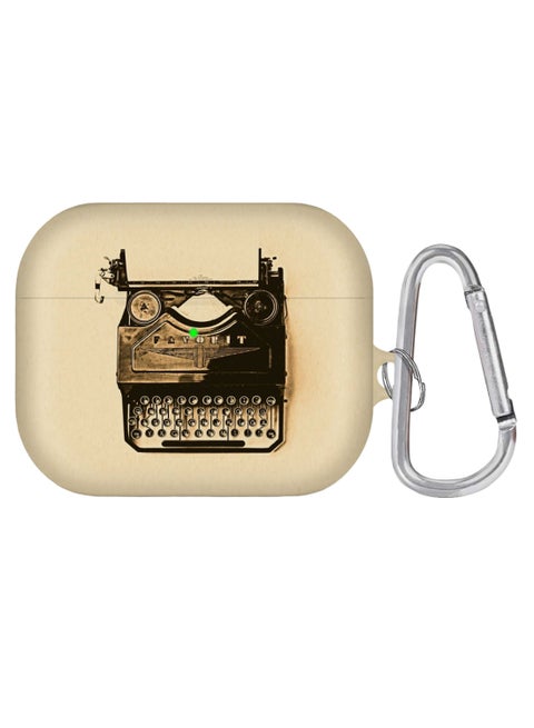 Typewriter Printed AirPods Pro Case With Carabiner Multicolour
