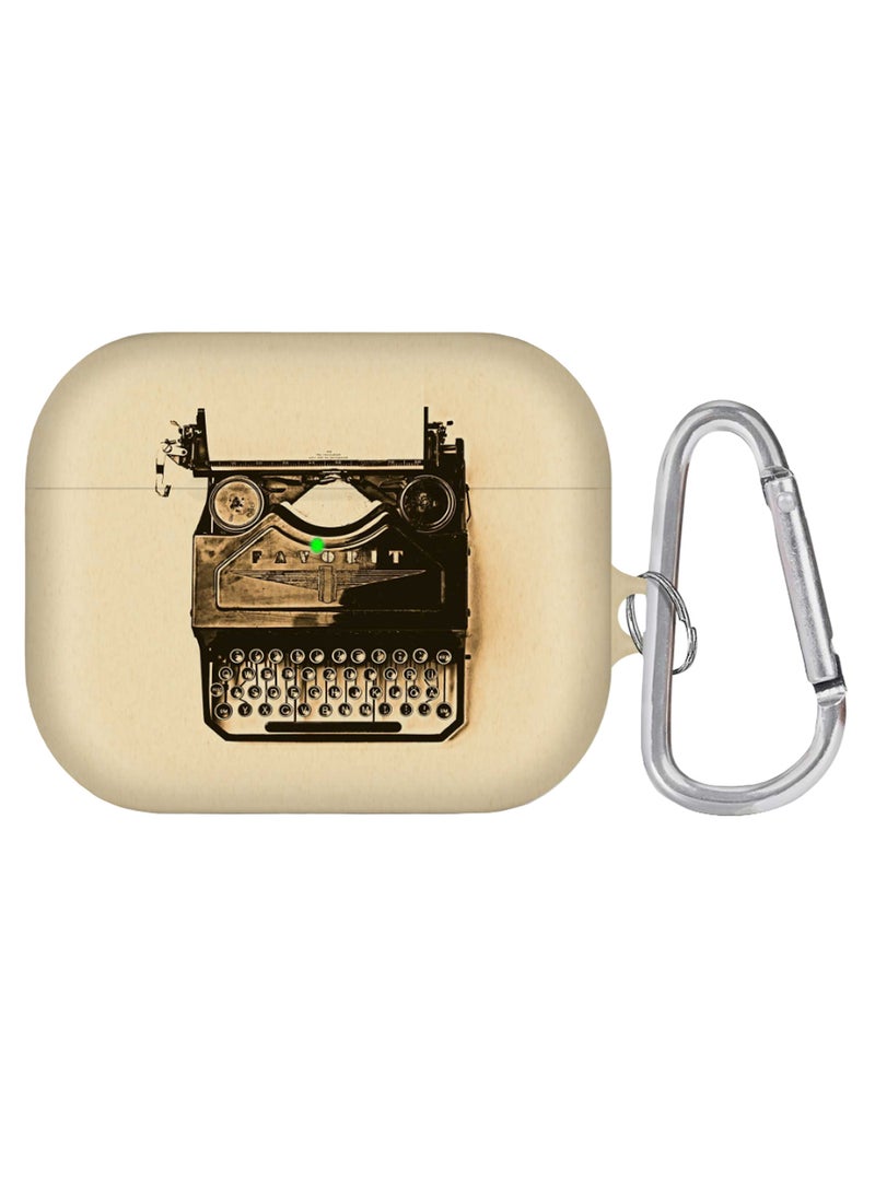 Typewriter Printed AirPods Pro Case With Carabiner Multicolour