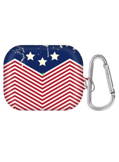 Stars And Stripes Printed Apple AirPods Pro Case With Carabiner Multicolour