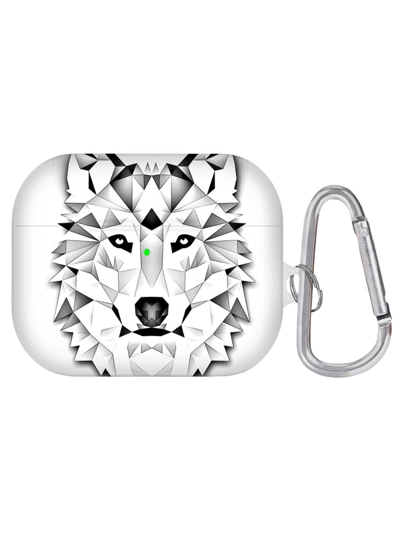 Stylizedd Poly Wolf Printed Apple AirPods Pro Case With Carabiner Multicolour