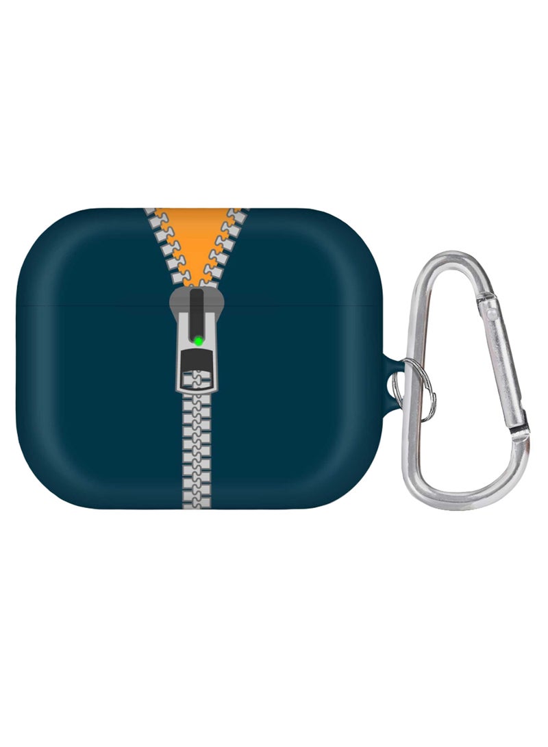 Zipper Printed Earbuds Pro Case With Carabiner Multicolour