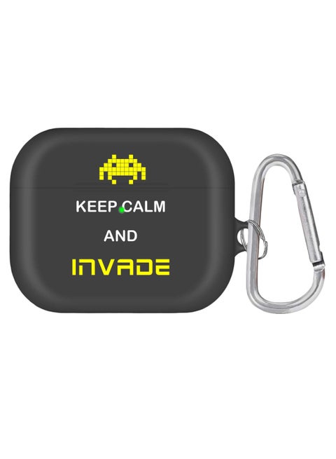Keep Calm And Invade Printed Case With Carabiner For Apple AirPods Pro Multicolour