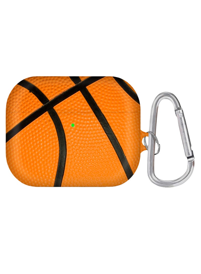ستايلايزد حافظة لسماعات آيربودز برو مزودة بحلقة بقفل زنبركي بطبعة كرة السلة برتقالي/أسود