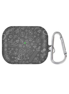 Protective Case Cover With Carabiner For Apple AirPods Pro Grey/White
