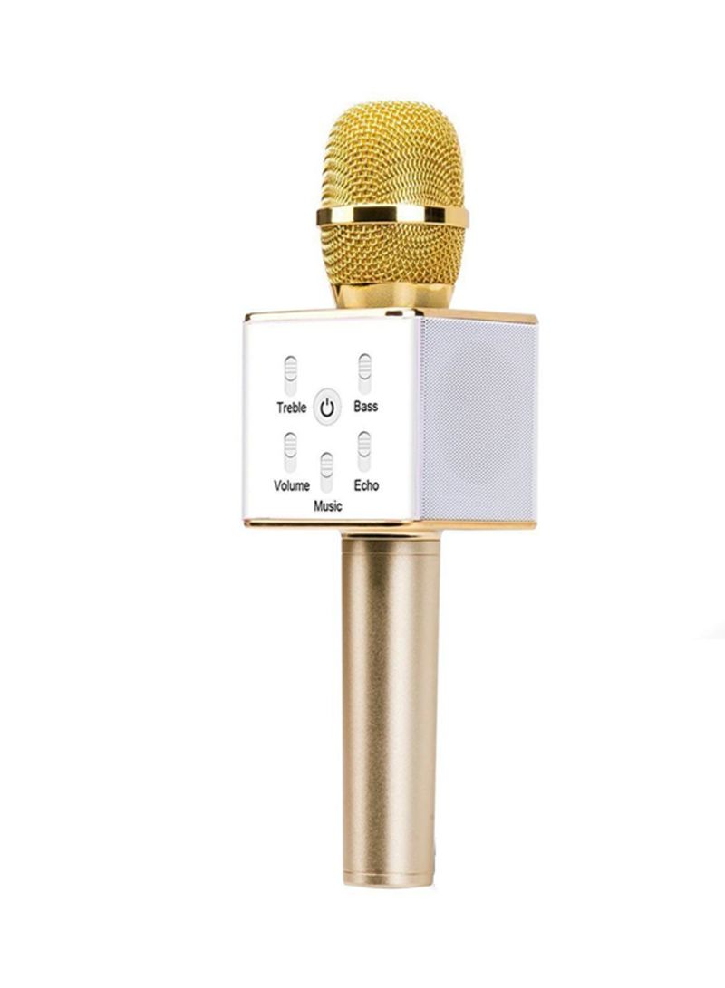 Q7 Wireless Karaoke Microphone Gold/White - Image 1