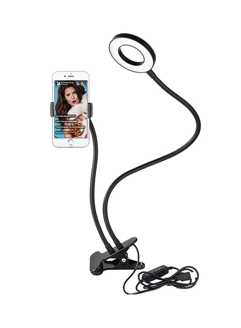 Generic - Flexible Mobile Phone Holder With LED Light Black - Image 1
