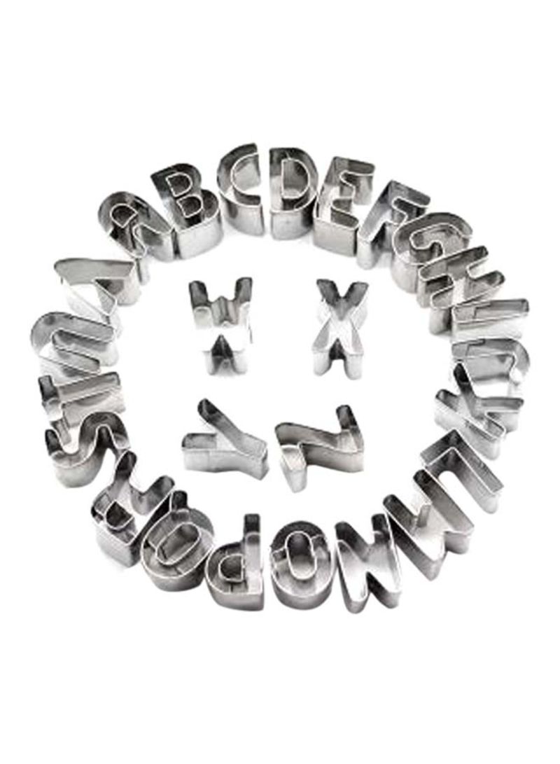 لي يينج طقم أدوات تقطيع على شكل الحروف الهجائيّة مكوّن من 26 قطعة فضي 3x5x5Ø³Ù†ØªÙŠÙ…ØªØ±