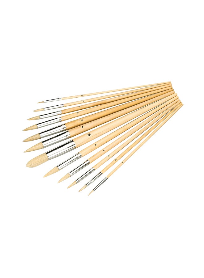 Silverline 12-Piece Artists Paint Brush Set Beige 