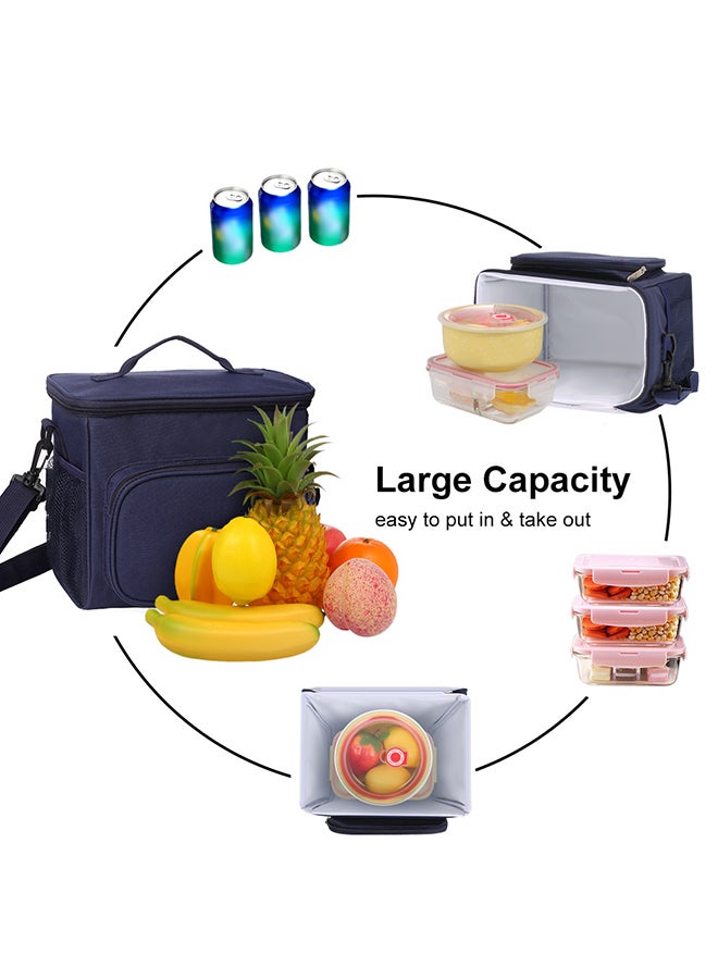Insulated Lunch Bag Box Navy Blue 25.5x18x22.5cm - Image 3