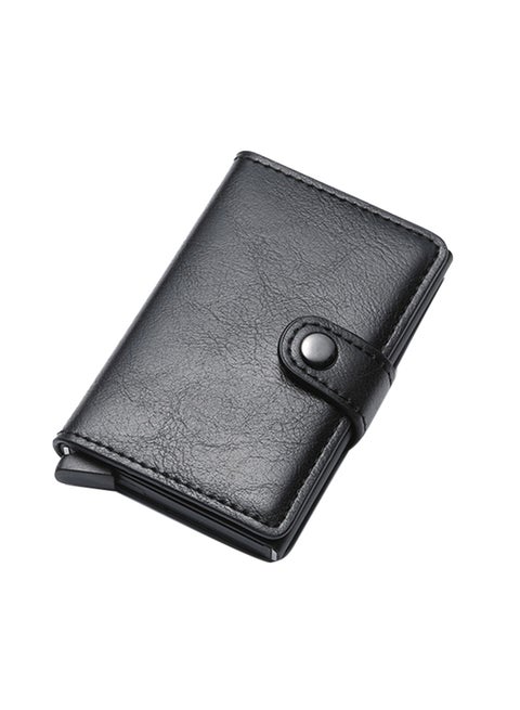 Solid Design Bi Fold Wallet Black