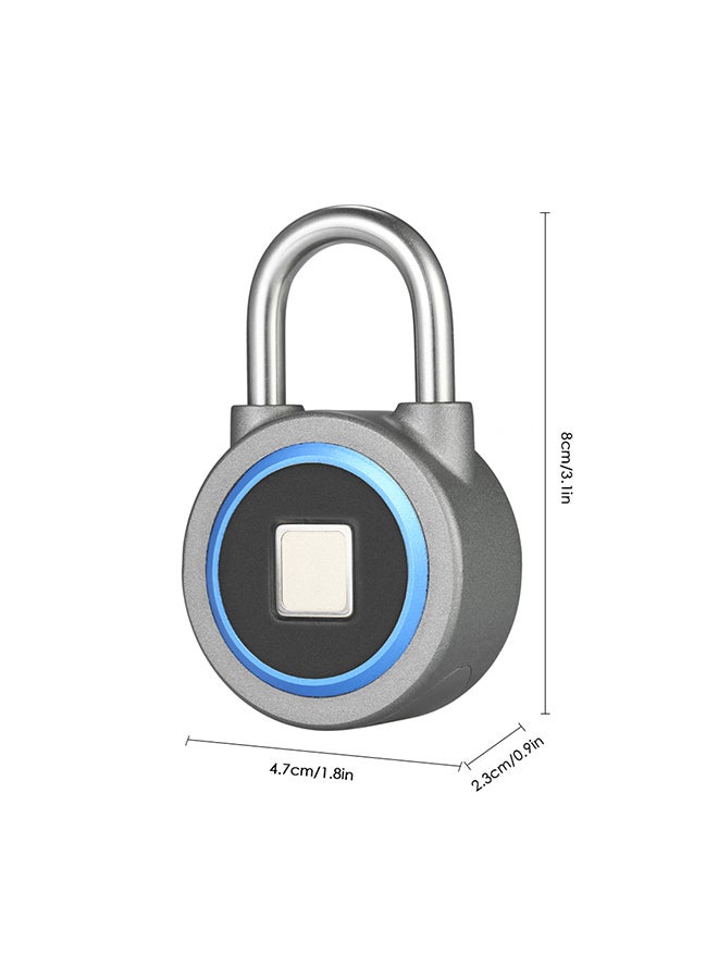 Rechargeable Smart Fingerprint Lock Blue/Grey  - Image 2