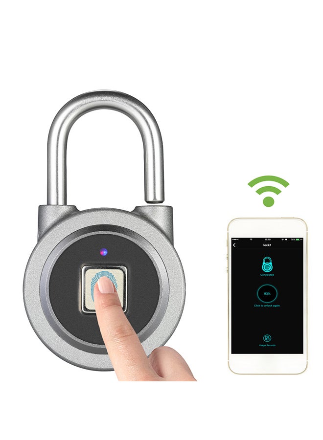 Rechargeable Smart Fingerprint Lock Grey/Black  - Image 2